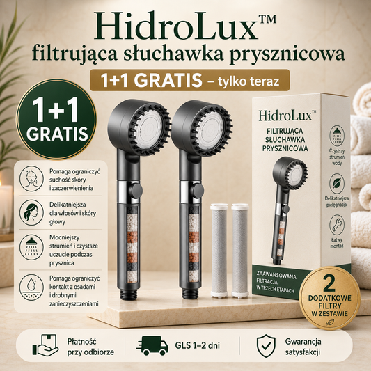 1+1 GRATIS – Potrójnie filtrowana głowica prysznicowa wysokociśnieniowa | Ochrona skóry i włosów