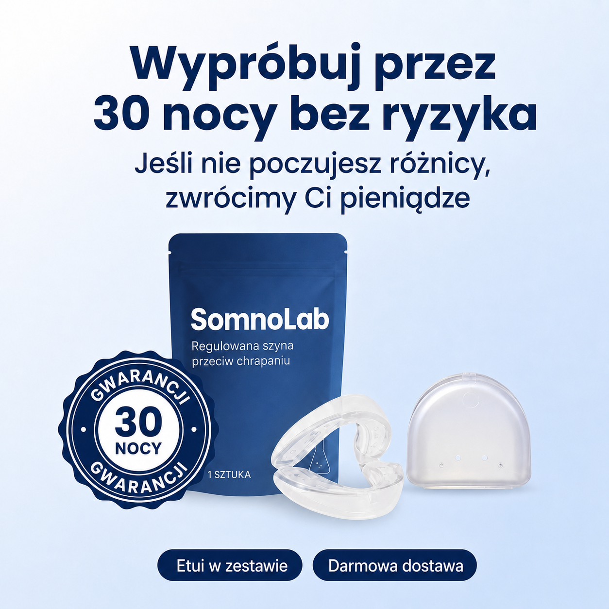Pozbądź się chrapania już od pierwszej nocy – SomnoLab (+ HIGIENICZNE ETUI OCHRONNE GRATIS)