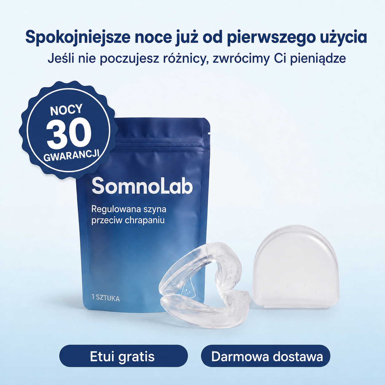 Pozbądź się chrapania już od pierwszej nocy – SomnoLab (+ HIGIENICZNE ETUI OCHRONNE GRATIS)