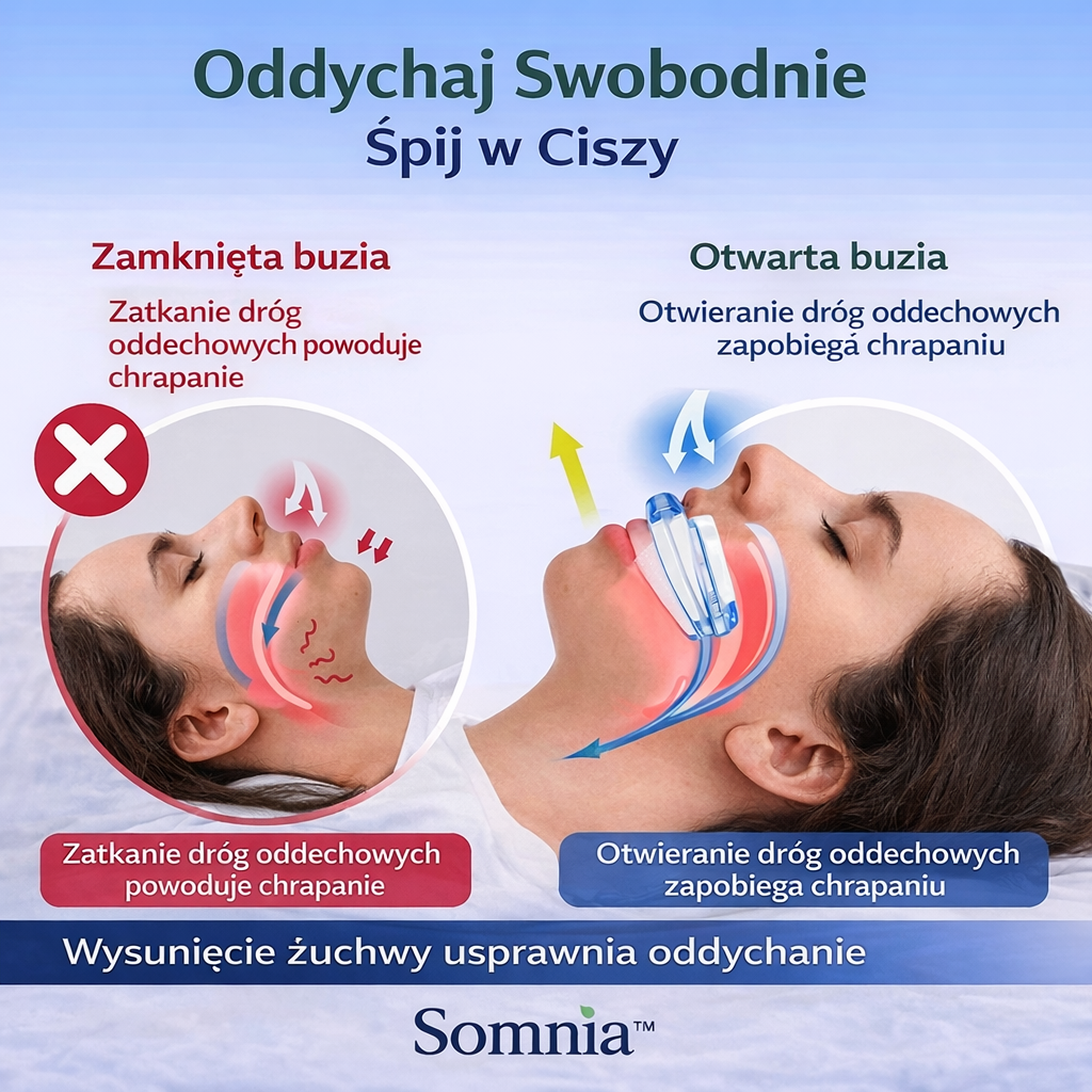1+1 GRATIS DZIŚ | Somnia™ - Jedyna szyna przeciw chrapaniu, która rozwiązuje problem chrapania i problemów ze snem | 30 nocy na próbę