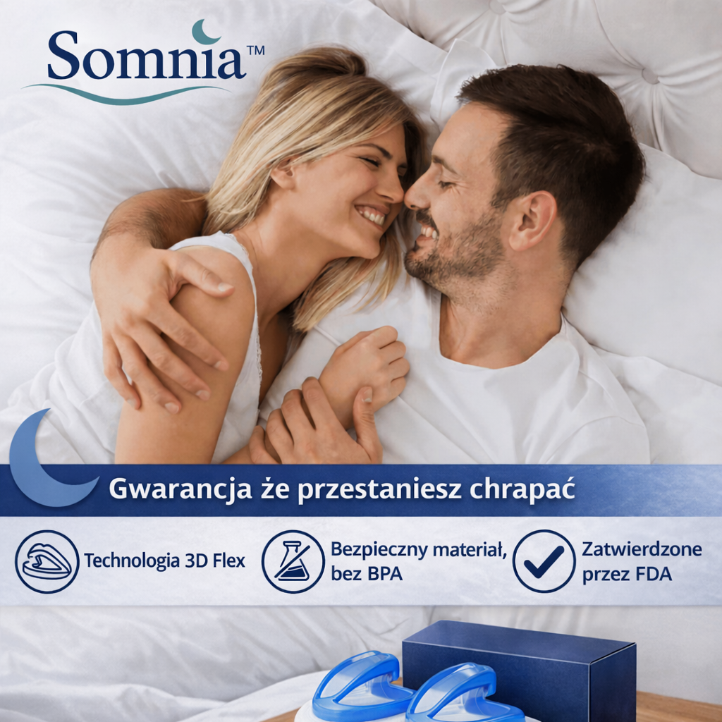 1+1 GRATIS DZIŚ | Somnia™ - Jedyna szyna przeciw chrapaniu, która rozwiązuje problem chrapania i problemów ze snem | 30 nocy na próbę