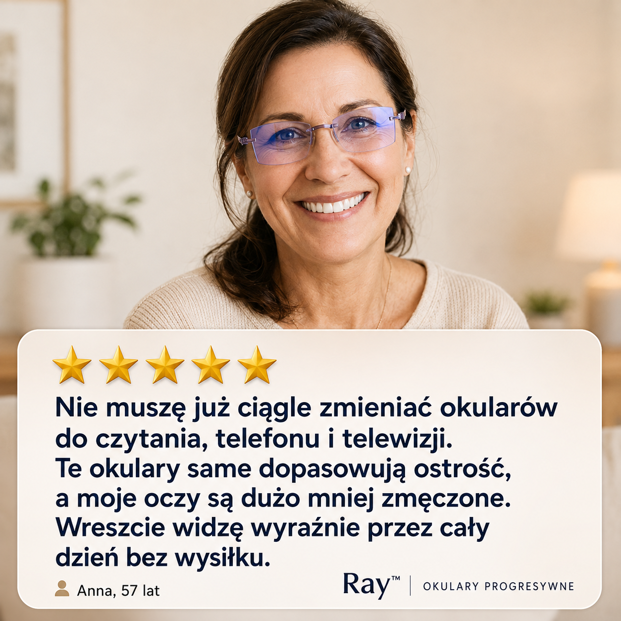 TYLKO DZIŚ 1+1 GRATIS! Ray™ – Wyraźne widzenie z bliska i z daleka bez zawrotów głowy i bez ciągłej zmiany okularów