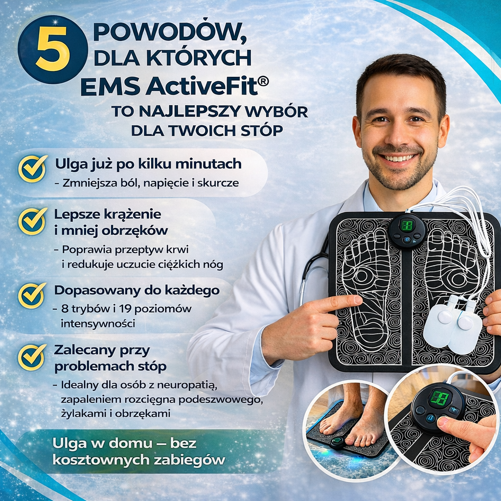 1+1 GRATIS l Masażer do stóp EMS Footie® z 8 trybami i 19 prędkościami