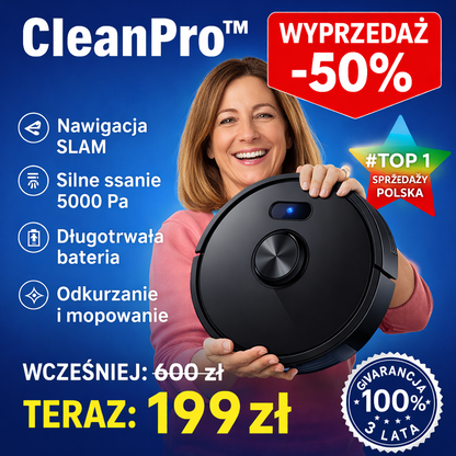 Inteligentny Robot 3w1 CleanPro™ - ZAPOMNIJ O MYCIU, ODKURZANIU I SUSZENIU