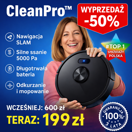 Inteligentny Robot 3w1 CleanPro™ - ZAPOMNIJ O MYCIU, ODKURZANIU I SUSZENIU