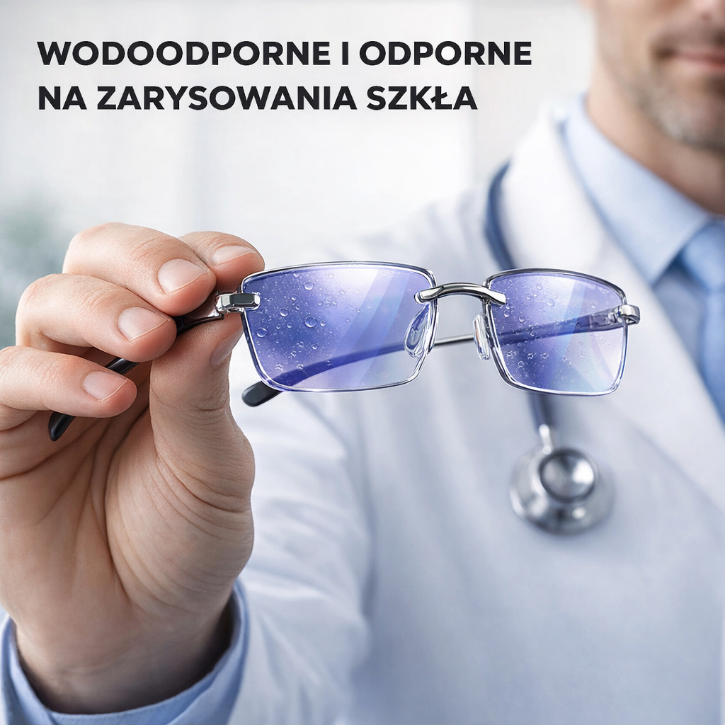 Inteligentne Okulary Progresywne Ray™ (Wyraźne widzenie z bliska, na średnią odległość i z daleka w jednej parze okularów) Bez recepty | Skórzane etui w zestawie | 30 dni gwarantowanego testu