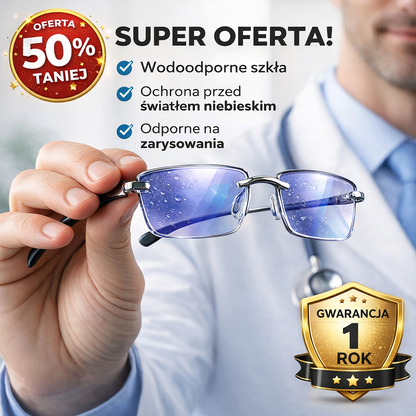 Inteligentne Okulary Progresywne Ray™ (Wyraźne widzenie z bliska, na średnią odległość i z daleka w jednej parze okularów) Bez recepty | Skórzane etui w zestawie | 30 dni gwarantowanego testu
